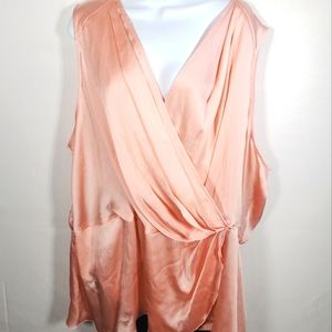 Melissa Mcarthy Coral Flowy Silk Style Top Size 4X